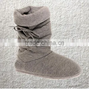 Melange GreyJERSEY LADIES/WOMENS SLIPPERS/BOOTS/INDOOR FOOTWEAR/Jersey Indoor Boots thumbnail-1