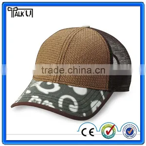 Casual Style Custom Straw Pattern Baseball Cap Snapback Hat thumbnail-5