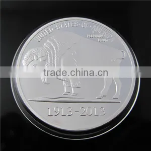 America Bufflo Souvenir Coin / Plated AG 999 Silver Coin / Indian Silver Coin Replica thumbnail-2