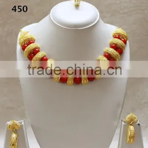 Gold Bead Necklace Set thumbnail-1