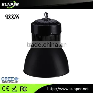 100w Aluminum Wall Mounted Highbay Industial Lighting, Led High Bay Light With Pipe Cooling Fins thumbnail-3