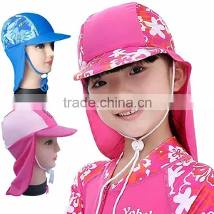 Kid's Sun Protection UPF 50 Sun Hats, Ear Protection Swim Cap, Women's Sun Protective Beach Hats thumbnail-1
