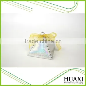 Small Silvery Christmas Paper Gift Box With Ribbon thumbnail-2