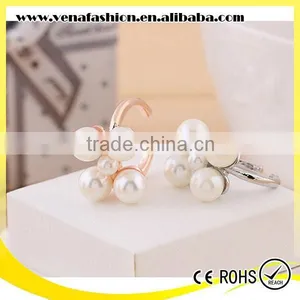 Gold Silver Color Pearl Style Photo Jewelry Finger Rings thumbnail-1