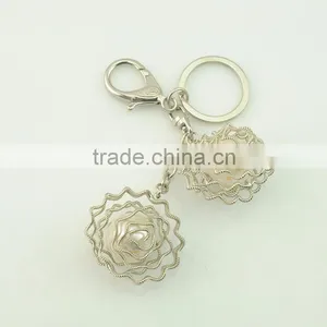 China Souvenir Clear Thread Design Silver Plated Pearl Metal Keychains Wholesale Supplier's Choice thumbnail-5