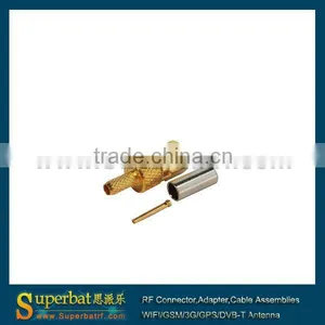 RF Connector, 50 Ohm Straight Crimp Plug SMC Connector for RG-316, RG-188, RG-174 thumbnail-1