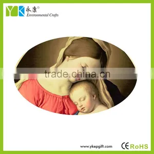 Religious Catholic Christian Blessed Virgin Mary and Baby Jesus Plate Activated Carbon Carving Craft thumbnail-4