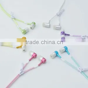 Earphones Zip Zipper Style , With Built in MIC Hands Free Tangle Free thumbnail-5
