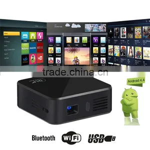 E05 Mini WiFi Bluetooth DLP Projector Android 4.4.4 OS 1GB RAM 8GB ROM RK3128 Quad Core 120LM 854*480 Pixels for Home Office thumbnail-1