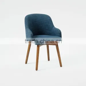 DC-4095 Fabric and Solid Wood Leg Dining Chair thumbnail-5