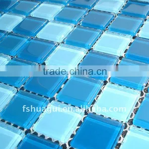 HG-425057 Blue Mix Color Swimming Pool Glass Mosaic Tiles thumbnail-1
