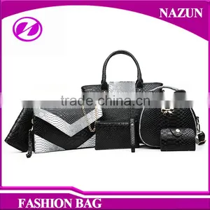 Hot Sell PU Leather Material Patent Leather Logo Handbag For Weekend thumbnail-1
