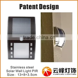 2014 New Patent Design Stainless Steel Led Solar Wall Light Solar Wedge Light PIR Solar PIR Wall Light thumbnail-3