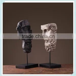 Resin Abstract Character Sculpture Abstract Indoor Head Figurine for Home Decoration thumbnail-3