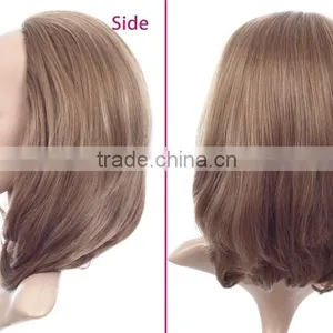 Fast Shipping Wholesale Cheap Synthetic Half Blonde Kinky Curly u Part Wig thumbnail-3