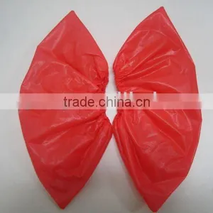 Medical Disposable Red CPE Shoe Covers thumbnail-1