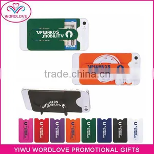 Eco-friendly High Quality 100% Silicon 3M Adhesiver Sticker Silicone Smart Wallet With Phone Stand,Cell Phone Card Holder thumbnail-3