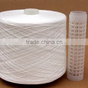 China Origin Raw White 100% Spun Polyester Yarn/100% Polyester Sewing Thread for Dying thumbnail-2