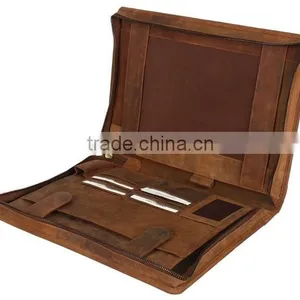 Boshiho Leather Passport Holder Portfolios With Credit Card Leather File Folder thumbnail-1