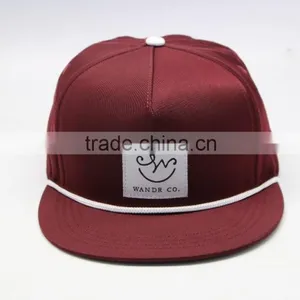Backpack Buckle Custom Woven Label Snap Back Cap With Rope thumbnail-2