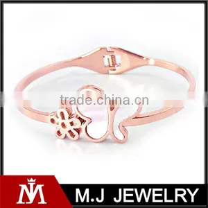 2016 Summer Elegant Bracelet Women Stainless Steel Butterfly Bangle With Rose Gold Wedding Jewelry thumbnail-1