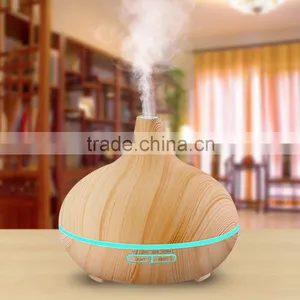 300ml Cool Mist Humidifier Ultrasonic Aroma Essential Oil Diffuser for Office Home Bedroom Living Room Study Yoga Spa - Wood thumbnail-1