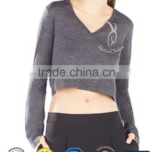 V Neck Short Knitted 100% Cashmere Sweater thumbnail-1