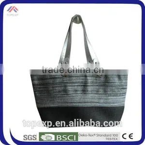 Tiny Handbag Pinstripe Canvas Tote Bag For Female thumbnail-1