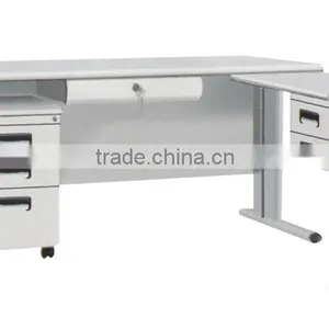 Factory Directly Metal Office Desk With One 3 Drawer Filing Cabinet thumbnail-4