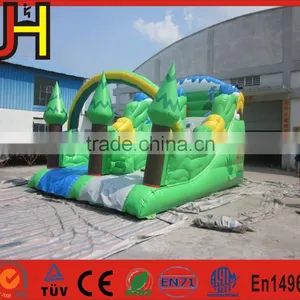 Green Forest Jungle Jumper Inflatable Bouncer Slide, Forest Water Slide thumbnail-1
