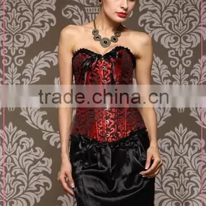 Sexy Brocade Fabric Corset Srapless for Mature Women thumbnail-5