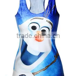 White Snowman Olaf in Frozen 3D Printed Ladies Fashion Tops Tank Tops 2015 thumbnail-2