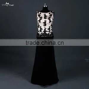 RSE670 Boat Neckline Champagne And Black Two Piece Mother Of The Bride Lace Dresses thumbnail-1