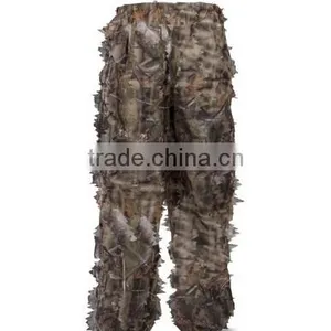 Mesh Camouflage Ghillie Leafy Hunting Camo Suit Jacket Pants Brown thumbnail-3
