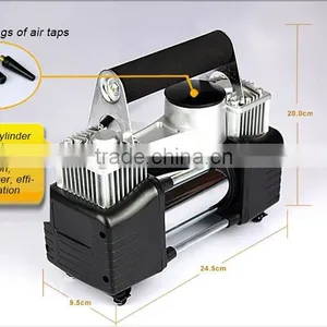 Metal Double Cylinder Mini Car Air Compressor/Car Inflator thumbnail-2