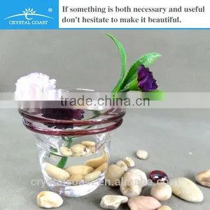 Wholesale Hand Pressed Cone Shaped Tealight Glass Candle Holder thumbnail-1
