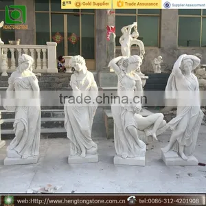 Stone Garden Products Type Hand Carved Life Size Marble Four Season Woman Snow White Statue thumbnail-1