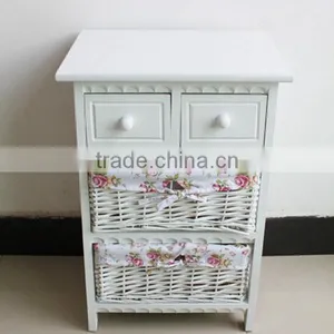 100%handmade Wholesale Solid Wood White Wicker Cabinet thumbnail-1