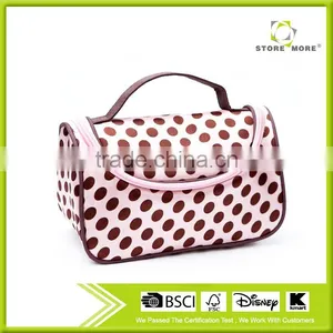 Store More Pink Dot Pattern Travel Toiletry Bag Organizer thumbnail-1