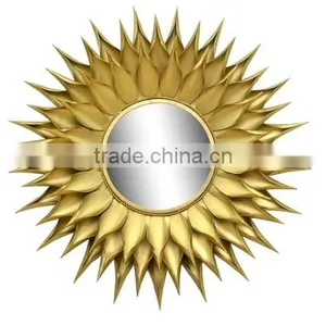 Golden Leaf Metal Wall Mirror thumbnail-1
