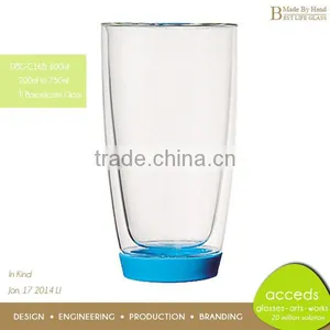 High Quality Glass Cup With Colored Silicone Base thumbnail-1