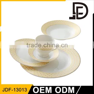 Royal Fine 18pieces Ceremic Gold Plated Used Restaurant Dinnerware thumbnail-1