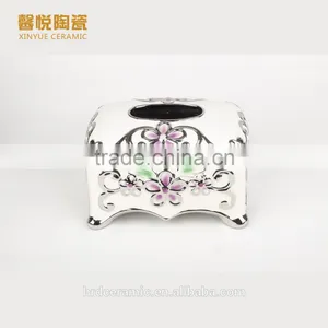 Stock Ceramic Tissue Paper Box/tissue Box in Stock Golden Color thumbnail-2