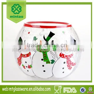 Christmas Theme Glass Floating Candle Holder Vases Decorative Hurricane thumbnail-1