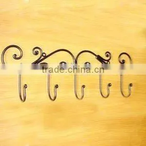 5 Hook Powder Coated Hanging Clothes Coat Rack thumbnail-1