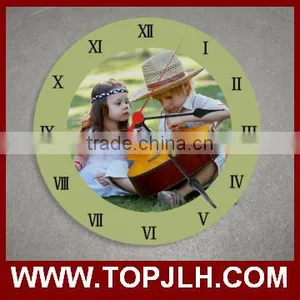 Heat Transfer Printing Glass Wall Clock Round Glass Clock thumbnail-4