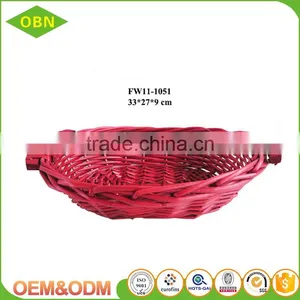 Handwoven High Quality Empty Willow Basket Fruit Wicker Fruit Basket thumbnail-5