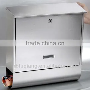 FQ-108 Simple Appearence Iron Mailbox Can Wall Mounted Stainless Steel Mailbox With CE&ROHS Certifications thumbnail-1