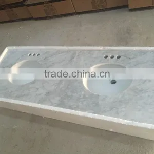 New Package Granite Vanity Top Carrara White With Ceramic Sink thumbnail-2