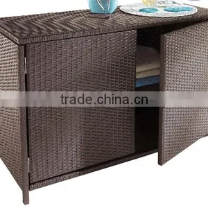 Two Trays Garden Outdoor Accessory Rattan Wicker Cabinet thumbnail-1
